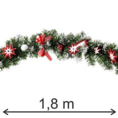 Aga Božična girlanda z okraski 180 cm Rdeče-bela