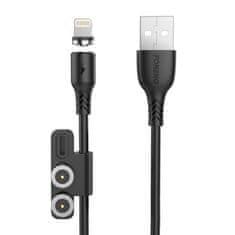 Foneng Magnetni kabel 3-v-1 USB na USB-C / Lightning / Micro USB X62, 2,4 A, 1 m (črn)