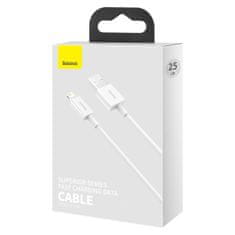 BASEUS Kabel USB na Lightning Superior Series, 2,4 A, 0,25 m (bela)