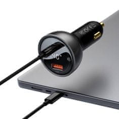 BASEUS Baseus Superme USB avtopolnilec, USB-C, 140 W (črn)