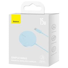 BASEUS Simple Mini 3 15W magnetni induktivni polnilec (modri)