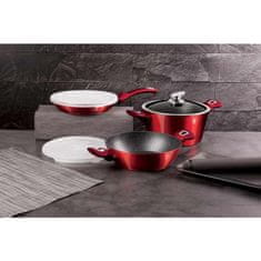 Berlingerhaus Komplet posod z marmornato površino 6 kosov Burgundy Metallic Line BH-7046