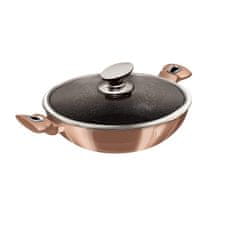 Berlingerhaus Ponev WOK z marmornato površino 30 cm Rosegold Metallic Line BH-7100