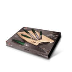 Berlingerhaus Komplet nožev + deska za rezanje 6 kosov Emerald Collection