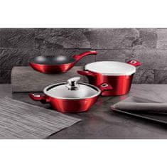 Berlingerhaus Garnitura za kuhanje z marmorno površino 5 kosov Burgundija Metallic Line BH-6780