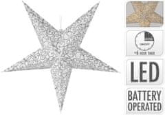 STREFA Zložljiva papirnata razsvetljava STAR 60cm 10LED s časovnikom