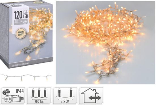 STREFA Božične lučke 9m 120 LED toplo bele barve