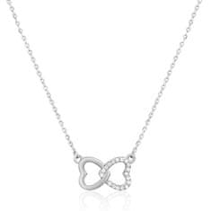 JVD Bleščeča srebrna ogrlica Linked Hearts SVLN0422XH2BI45