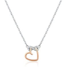 JVD Dostojna dvobarvna ogrlica z neskončnim srcem SVLN0425XH2RO45