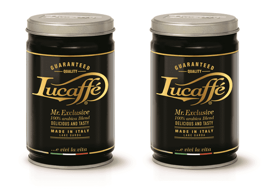 Lucaffé Mleta kava, Mr. Exclusive, 100% Arabica, paket 2x 250 g, v pločevinki