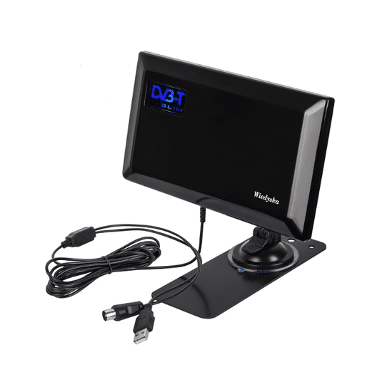 LP Notranja DVB-T TV antena SLIM Wiedyska z USB napajanjem in močno pritrditvijo za optimalen sprejem signalov