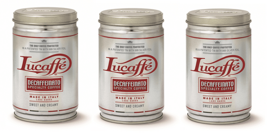 Lucaffé Brezkofeinska kava v zrnu, Decaffeinato Specialty, paket 3x 250 g, v pločevinki