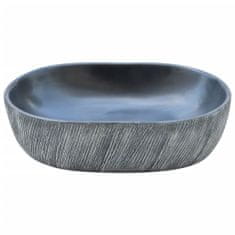 shumee Nadpultni umivalnik črn in siv ovalen 47x33x13 cm keramika