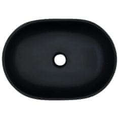 shumee Nadpultni umivalnik črn in siv ovalen 47x33x13 cm keramika