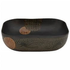 shumee Nadpultni umivalnik črn pravokoten 48x37,5x13,5 cm keramika