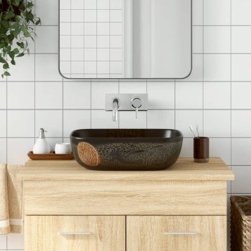 Vidaxl vidaXL Umivalnik za pult, črne barve, pravokotne oblike, 48 x 37,5 x 13,5 cm