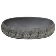 shumee Nadpultni umivalnik črn in siv ovalen 59x40x15 cm keramika
