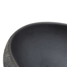 shumee Nadpultni umivalnik črn in siv ovalen 59x40x15 cm keramika
