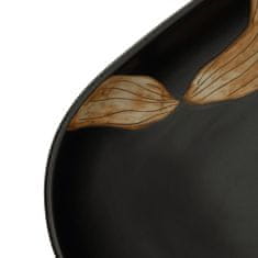 shumee Nadpultni umivalnik črn ovalen 59x40x14 cm keramika