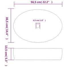 shumee Nadpultni umivalnik črn in moder ovalen 56,5x36,5x13,5 cm
