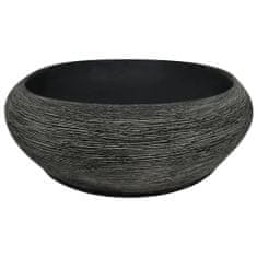 shumee Nadpultni umivalnik siv in črn ovalen 59x40x14 cm keramika