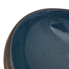 shumee Nadpultni umivalnik rjav in moder ovalen 59x40x15 cm keramika