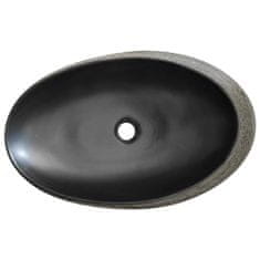 shumee Nadpultni umivalnik siv in črn ovalen 59x40x14 cm keramika