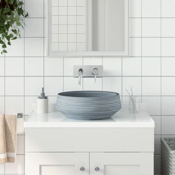 Vidaxl vidaXL Kuhinjski umivalnik sive barve Φ41x14 cm keramičen