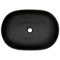 shumee Nadpultni umivalnik črn in moder ovalen 59x40x14 cm keramika