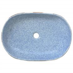 Vidaxl Nadpultni umivalnik večbarven ovalni 59x40x14 cm keramika