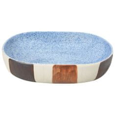 Vidaxl Nadpultni umivalnik večbarven ovalni 59x40x14 cm keramika