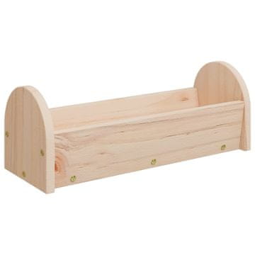 Vidaxl Krmilnik za seno za zajce 28x28x10 cm iz trdnega lesa jelke