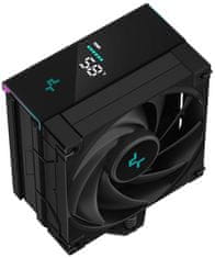 DEEPCOOL hladilnik AK400 Digital / 120mm ventilator / 4x toplotne cevi / PWM / za Intel in AMD / popolnoma črn ( digitalni zaslon