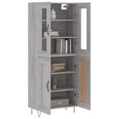 Vidaxl Visoka komoda siva sonoma 69,5x34x180 cm inženirski les