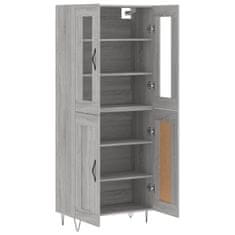 Vidaxl Visoka komoda siva sonoma 69,5x34x180 cm inženirski les