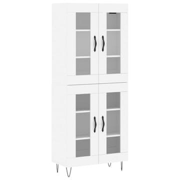 Vidaxl Visoka omara bela 69,5x34x180 cm inženirski les
