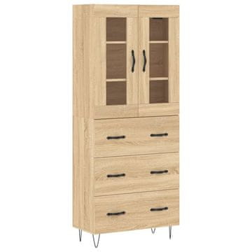 Vidaxl Visoka komoda sonoma hrast 69,5x34x180 cm inženirski les