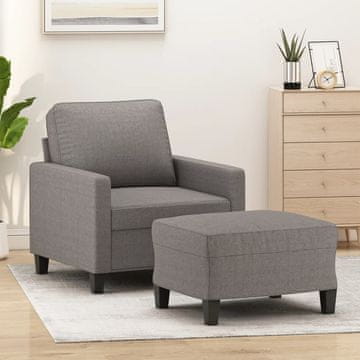 Vidaxl vidaXL Fotelj s podnožjem, taupe, 60 cm, oblazinjen s tkanino