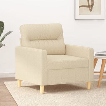 Vidaxl vidaXL Fotelj, kremne barve, 60 cm, oblazinjen s tkanino
