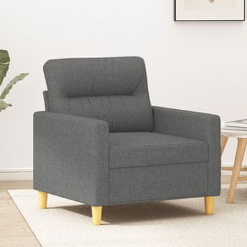 Vidaxl vidaXL Fotelj, temno siv, 60 cm, oblazinjen s tkanino