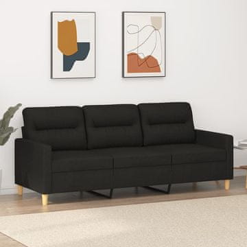 Vidaxl vidaXL Trosed, črn, 180 cm, oblazinjen s tkanino