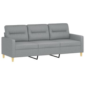 Vidaxl Kavč trosed svetlo siv 180 cm blago