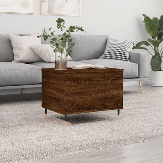 Vidaxl Klubska mizica rjavi hrast 60x44,5x45 cm inženirski les