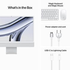 Apple iMac 24 računalnik, M3, 8GB, SSD256GB, srebrna
