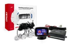 AMIO Garažni senzorji za vzvratno parkiranje set led-graf 8 senzorjev srebrni