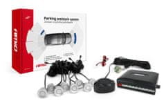 AMIO Garažni senzor za vzvratno parkiranje nastavi zvočni signal 8 senzorjev srebro