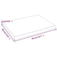 Vidaxl Kopalniški pult 40x30x2 cm neobdelan trden les
