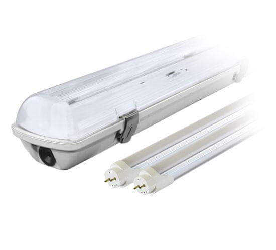 set: 1x hermetično svetilo led svetilka ip65 1-stranska + 2x led fluorescenčna svetilka 120cm 18w t8 6000k 1-stranska hladna