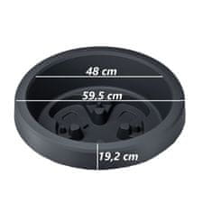 botle Veliki plastični cvetlični lonec in škatla za rože Okrogla DxV 59,5 cm x 19,2 cm Barva antracit Herbarij Skalni vrt Rezervoar za deževnico Pokrov za rezervoar za vodo Cvetlični lonec za cvetlično gred
