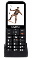 Evolveo Easyphone LT EP-880 mobilni telefon za starejše, 4G, črn